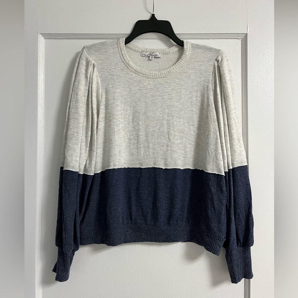 Red Haute color block knit top